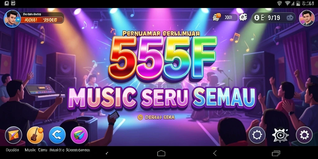 Tampilan gameplay seru dari 555F dengan berbagai lagu.